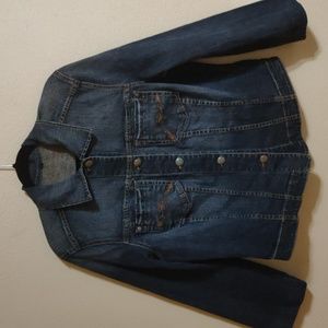 Embroidered Pockets Jean Jacket 1X